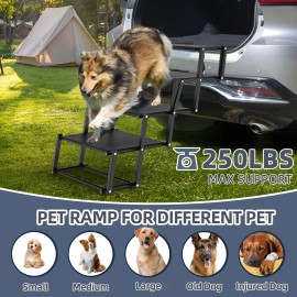 Petruna Extra Wide Dog Ramp for Car, Dog Ramps for Large Dogs with Non-Slip Surface