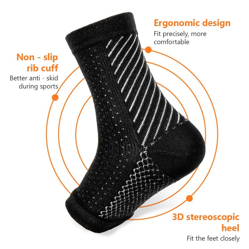 YUZNA 2 Pairs of Orthopedic Compression Socks, Heel Spur and