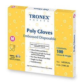 TRONEX- PE Disposable Gloves, Economic Choice, Powder-Free, Latex Free, Food Safe, Clear, Large (Box of 100)