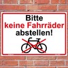 Sign "Bitte keine Fahrräder abstellen" Sign 210 x 140 mm