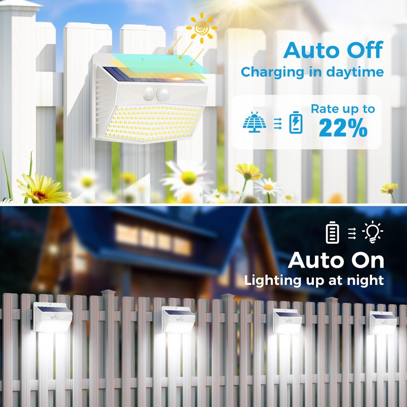 Solar Lights Outdoor Motion Sensor [138 LED/6 Packs] Solar Security