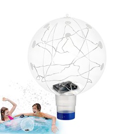 Pool Chlorine Tablets Floater,Easy Opening Chlorine Floater | Waterproof Solar Floating Lights Dispenser for Patio Hot Tub Party Lawn