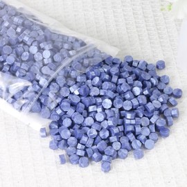 400pcs Dusty Purple Wax Beads, WASOHLING Octagon Wax Seal Beads for Stamp Seals, Purple Wax Sealing Beads Set for Envelope Stamps, Invitations, Wine Packages, Letter Sealing (Dusty Purple)