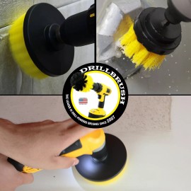 Drillbrush New Quick Change Shaft 3 Pack Medium Yellow Drill Brush Tile and Grout Cleaning