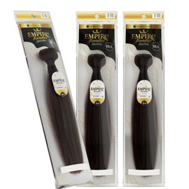 Sensationnel Empire Bundle weave hair - human hair extensions unprocessed bundle hair - Empire Bundles Straight 3 pack (20 inch, NATURAL/BLACK)