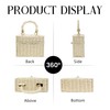 HuiYStar Handwoven Rattan Bag for Women - Basket Woven Square