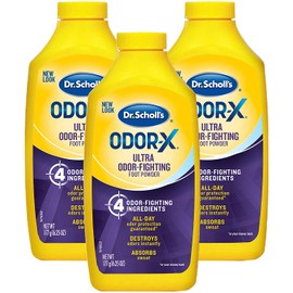 Dr. Scholl's Odor-Fighting X Foot Powder, Yellow, 6.25 Ounce (Pack of 3)