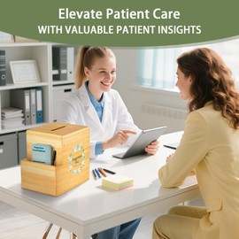 Amcortn Suggestion Box with Slot, Donation, Rustic Feedback for Patient Care and Prayer Requests, School Voting Office Comment Ballot Boxes with Side 8.5H x 6.5W x 9L inch