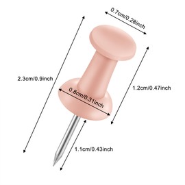 FUDAO FAMILY 300pcs Push Pins for Bulletin Board, Thumb Tacks for Wall Corkboard, Map Pins - Home Office School Craft Projects Plastic Head Steel Push Pin (Pink)