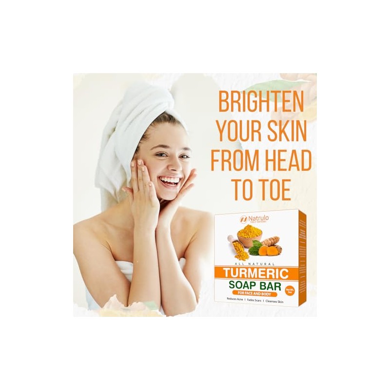 Natrulo- Jabón de cúrcuma natural para rostro y cuerpo: jabón