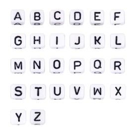 nbeads 500g 10mm Large Hole Acrylic Letter Beads Cube Beads Mixed for Kids DIY Necklace Bracelet