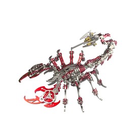 3D Metal Model Kits, Mechanical Scorpion King Red 3D Metal Puzzle,Steel Warcraft Collection DIY Animal Brain Teasers Simple 3D Puzzles