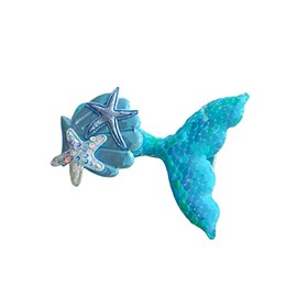 Mermaid Scale Hair Bow Clip Fish Tail Scale Big Bows Mermaid Tail Scale Jumbo Bow BBG32 (Mermaid Tail-Blue)