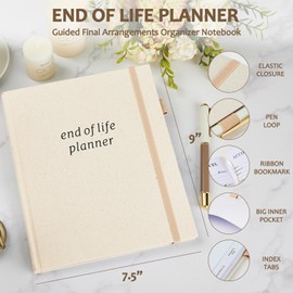 End of Life Planner, Guided Estate Planning Organizer with Tabs, Last Wish, Will Preparation, Funeral Planning, Final Arrangements Notebook for Beneficiary, in Case of Death Organizer 7.5"X9”-Beige