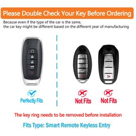 Sindeda for Nissan Key fob Cover with Leather Keychain Soft TPU Full Cover Protection,for 2023 2024 2025 Pathfinder Rogue Kicks Key Fob Shell (Blue, 5 Buttons)