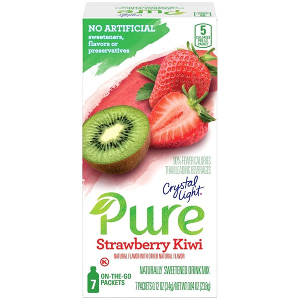 Crystal Light Pure Strawberry Kiwi Drink Mix (7 On the Go Packets)