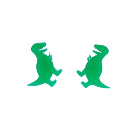 Miniblings Tyrannosaurus Rex Stud Earrings Dinosaur T-Rex Dino Laser - Handmade Fashion Jewellery I Earrings Stud Earrings, Acrylic