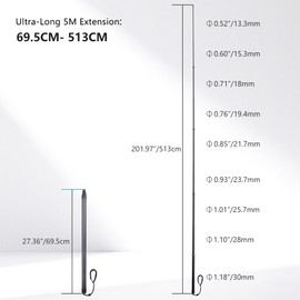 ARTCISE Extra Long Carbon Fiber Selfie Stick 5.1m Extendable, Lightweight High Strength Monopod with 1/4" Universal Screw for Action Cameras, 360 Cameras & Smartphones