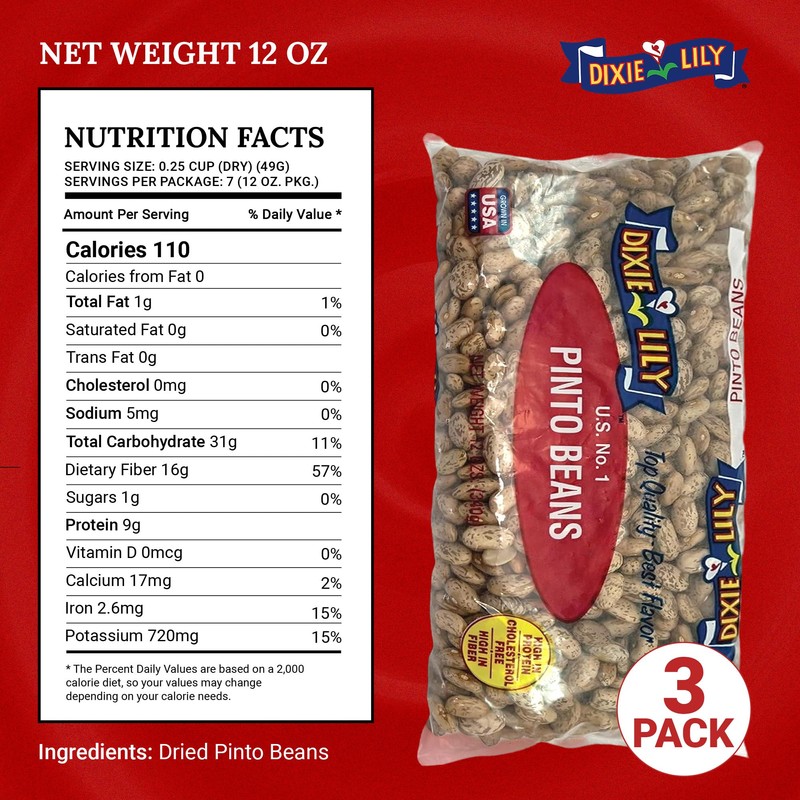 Dixie Lily Pinto Beans - Dried Beans, For Soups, Stews
