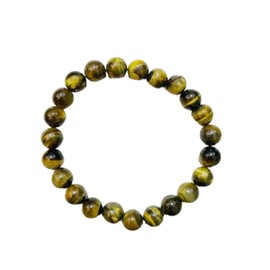 Soyzvteo Healing Crystal Stone Bracelets 8mm Natural Semi Precious Gemstone Beaded Bracelets Crystal Round Beads Stretch Bracelet-Tiger Eye