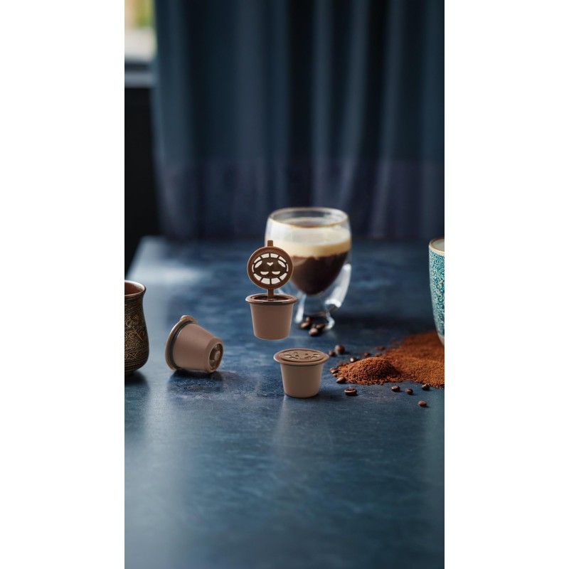 Reusable Coffee Capsules: 3x Refillable Pods, Includes Spoons & Cleaning