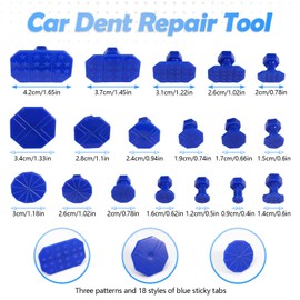 Huakaile 19 PCS Car Dent Puller Kit, Body Dent Removal Tools with 1 T Post puller+ 18 Small Pads, Hail Damage Dent Repair Kit Mini Dent Fixer for auto door automotive refrigerator (1)