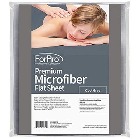 ForPro Premium Microfiber Flat Sheet, Cool Grey