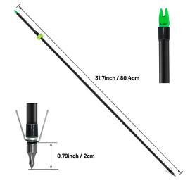 OBTOUTDOOR 6/12Pcs Bow Fishing Arrows 8mm Fiberglass Arrow with Nock and Safety Slide Fishing Arrows for Outdoor Hunting Fishing (6PCS)