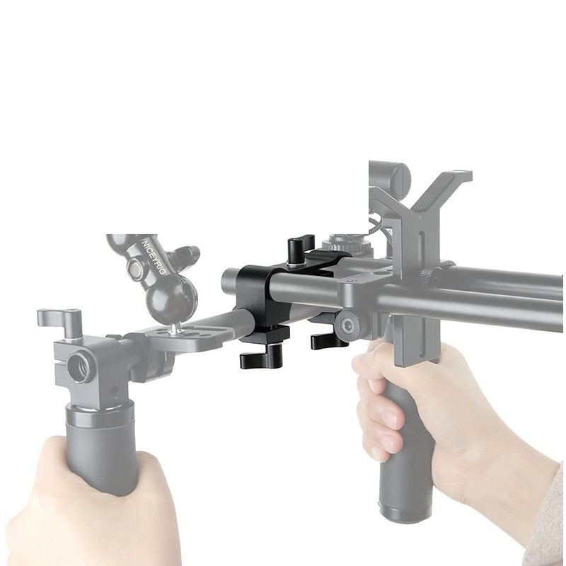 NICEYRIG 15mm Rod Clamp Dual to Single 90 Degree Railblock