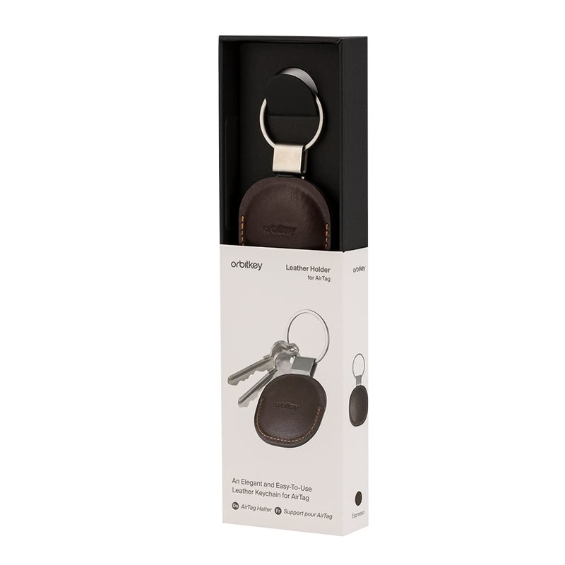 Orbitkey AirTag Case, Leather Keychain, Key Ring, Air Tag, Leather