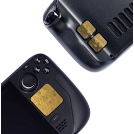 Luck&Link Touchpad Protector Steam Deck，Protective Skin Texture Sticker for steam Deck Touch Trackpads，High end Textured Skin (Honeycomb - Gold, Trackpads+4 keys)
