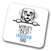Labrador World's Best Dad Coaster Dog Dad Labrador Dad Friend Funny Gift for Birthday Christmas, Labrador Coaster
