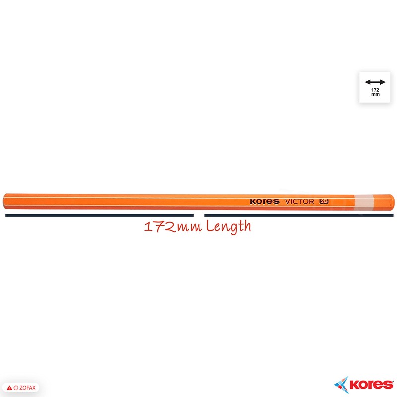Kores Victor 2B Wooden Hexa Dark Pencils, Pack of 10,