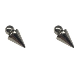 uz alotfactory No-Piercing Spike Cones, 2-Piece Set, Adjustable Magnet, Soft Tissue Piercing, Magnetic Fake Earrings, Non-Hole Earrings, Grunge Style, Mass Production, Stainless Steel, No Gemstones