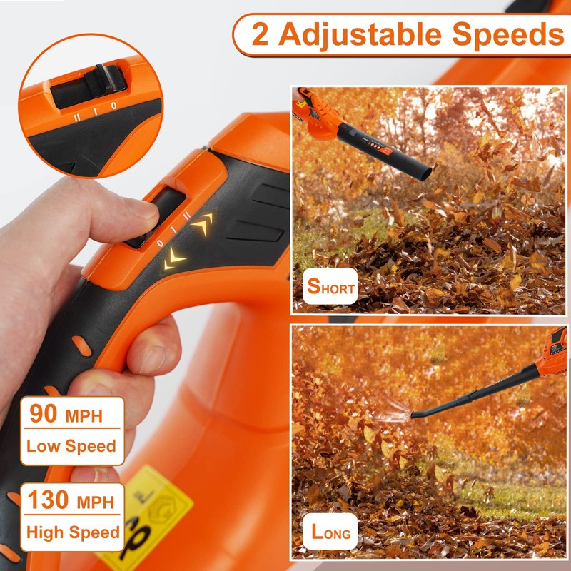 Cordless Leaf Blower,20V Handheld Electric Leaf Blowers with 2.0Ah Battery