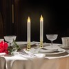 FURORA LIGHTING LED White Taper Candles with Gold Holders Pack