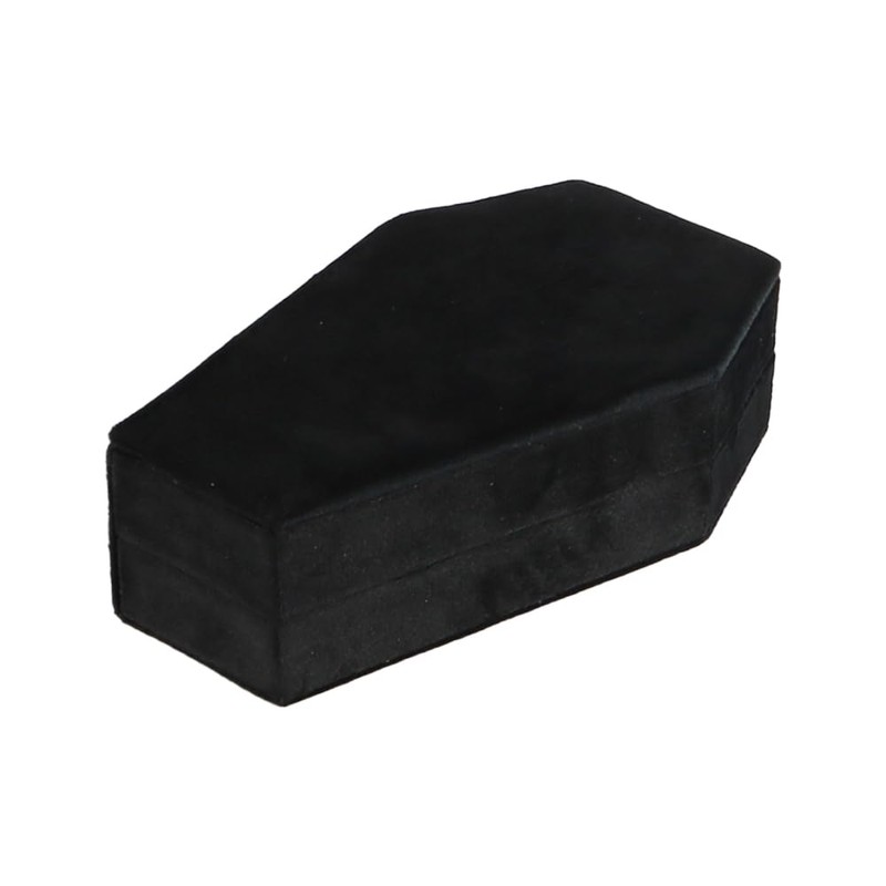 Laroal Mini Coffin Shaped Gothic Jewelry Box Plush Velvet Small