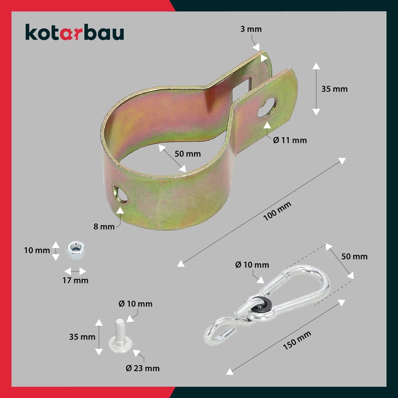 KOTARBAU® Set of 2 Swing Hooks 50 mm Round Wood
