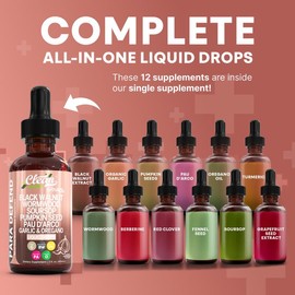 Para Defend Liquid Drops – Black Walnut, Wormwood, Soursop, Garlic, Pumpkin Seed, Pau D'Arco, Oregano, Turmeric, Berberine & Neem Tincture Support    