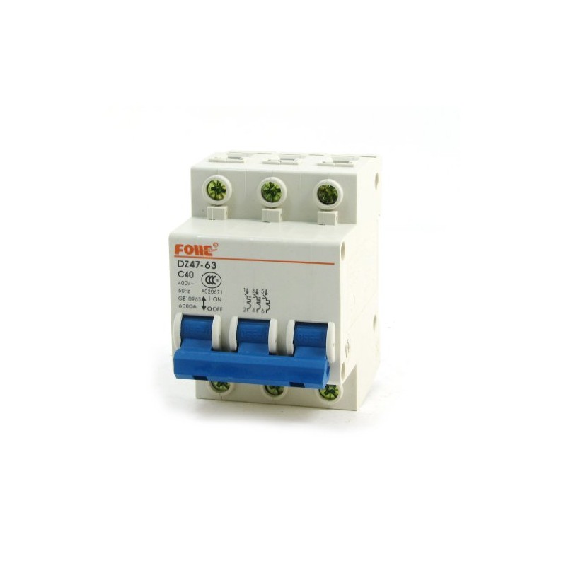 Sourcingmap DZ47-63 3 Phase 6000Amp Overload Protection Circuit Breaker 400V