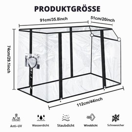 BORDEAG Handcart Rain Cover Foldable with Roof Transparent for Handcart Beach Accessories