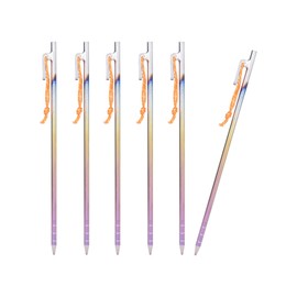 iBasingo 6 pcs/lot Titanium Alloy Tent Pegs Camp Metal Stakes Pins Outdoor Camping Awning Stakes Heavy Duty Tent Nails Long and Durable for Hard Gound Ti4013P (30cm)
