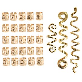 28 Gold Spiral Hair Clips Braid Rings Spiral Hair Clips Adjustable Hair Accessories Adjustable Metal Cuffs Men Women Hair Accessories Cuff Set Braid Jewelry