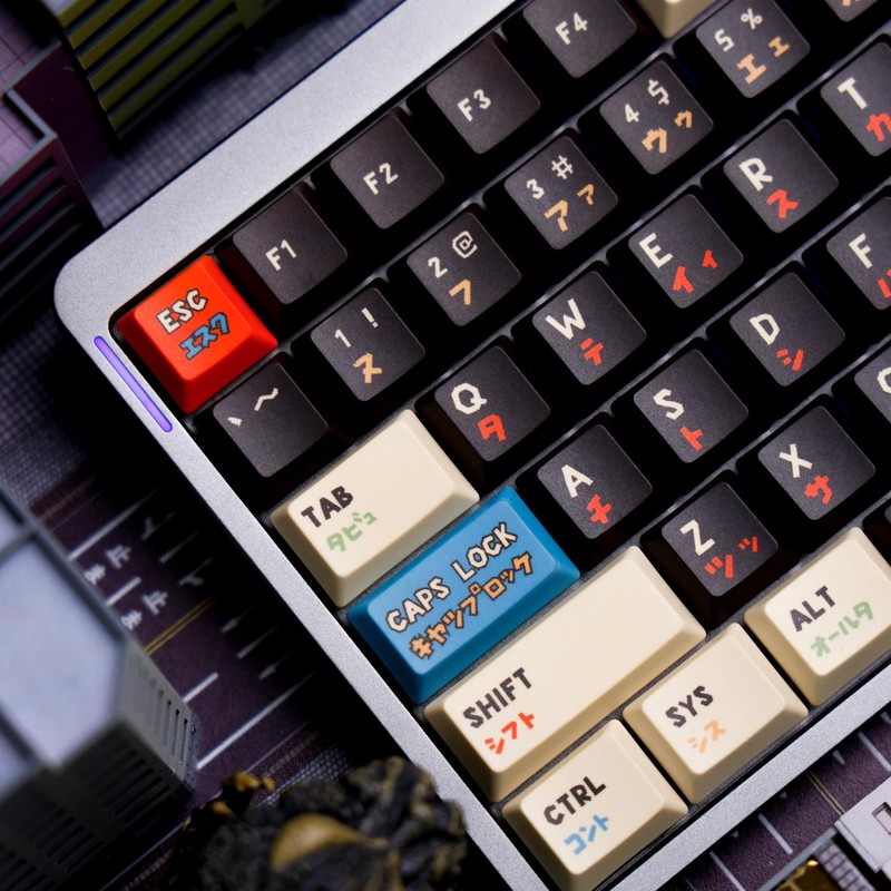 Keytok Berry Low-Profile Black Classic Godzilla Keycaps 173pcs / Set