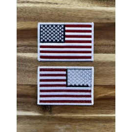 Unbranded AMERICAN FLAG EMBROIDERED PATCH iron-on WHITE BORDER US UNITED STATES Free Ship