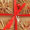 com-four® 12-Piece straw stars set - Christmas tree decorations made