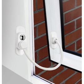 WLSANX 2 pcs Door and Window Opening Restrictor,Sliding Window Security Locks with Keys for Prevent Children Falling, White