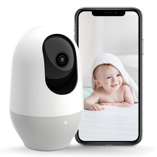 nooie Baby Monitor with Camera 360-degree WiFi Baby Camera with Night Vision 1080P Baby Monitor Camera,Motion Tracking,Night Vision,Works with Alexa