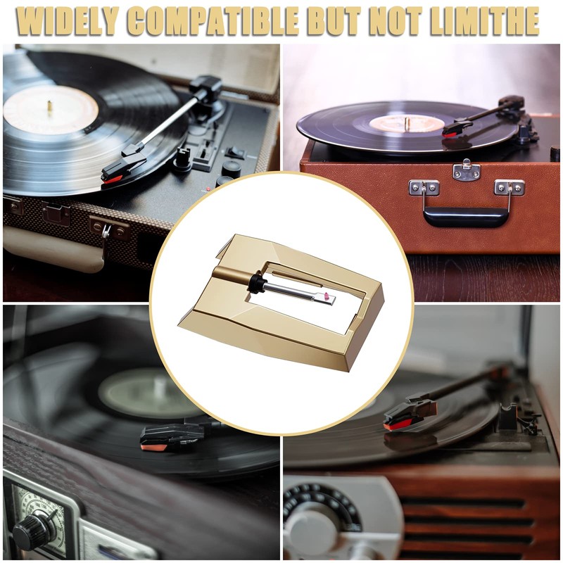 DIGITNOW Record Player Needle/Goleden Needle with 3-Pack of Dimond Stylus