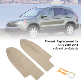 Ymiko 1 Pair Front Door Trim Armrest Cover Replacement for CRV 2007-2011 Microfibre Leather Front Door Trim Armrest Cover Car Interior Trim (Cream Colours)